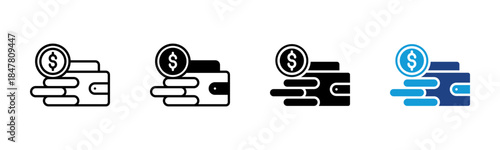 Finance icon set multiple style collection