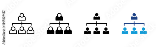 Organization icon set multiple style collection