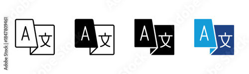 Language icon set multiple style collection