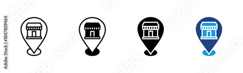 Place icon set multiple style collection