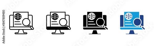 Seo icon set multiple style collection