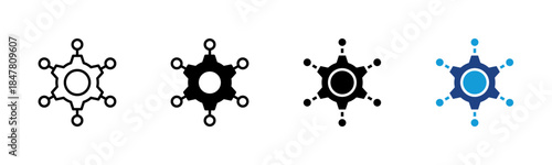 Channel icon set multiple style collection