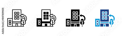 Return icon set multiple style collection