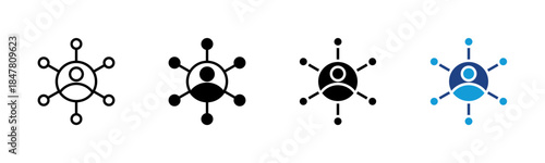 Influence icon set multiple style collection