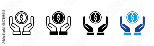 Capital icon set multiple style collection