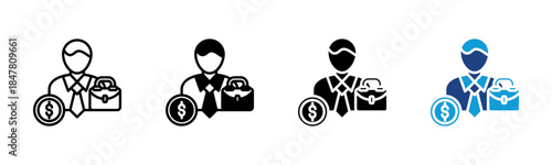 Depositor icon set multiple style collection