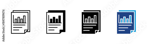Data icon set multiple style collection