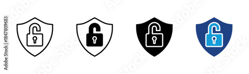 Permission icon set multiple style collection