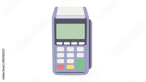 Modern Point of Sale Payment Terminal with Card Reader and Receipt Printer