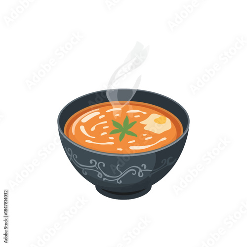 Soup Cartoon Design Very Delicious