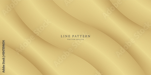 Premium background design with diagonal line pattern in gold colour. Vector horizontal template for digital business banner, formal invitation backdrop, luxury voucher, prestigious gift certificate