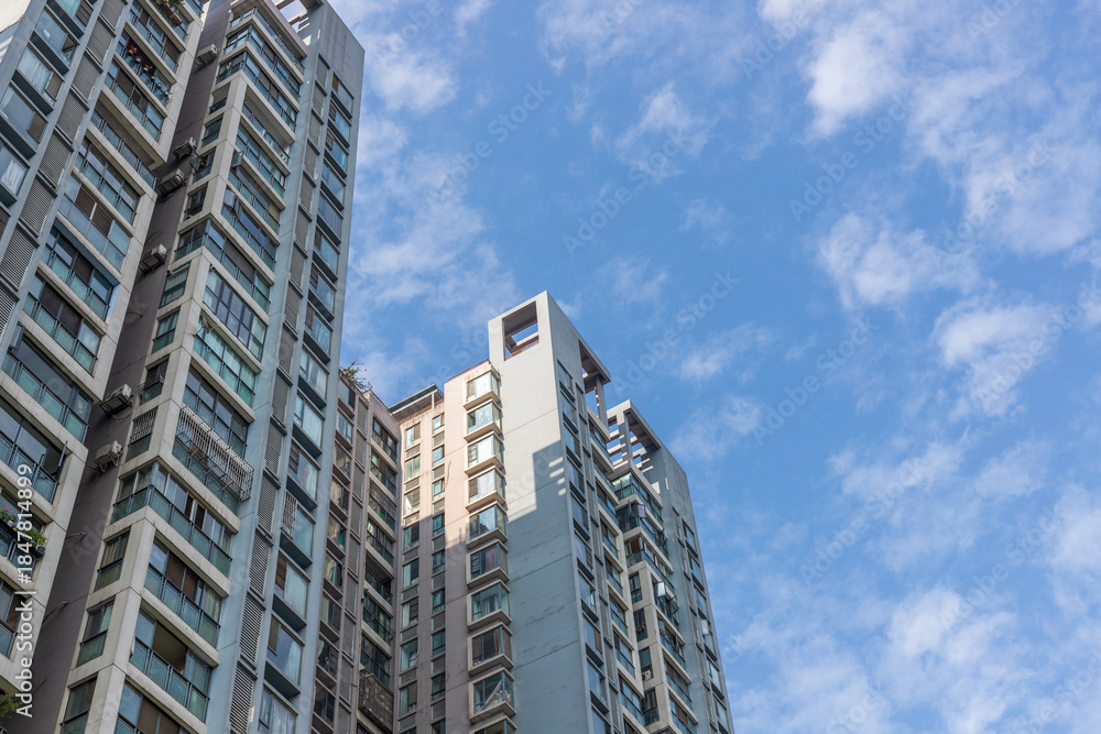 Fototapeta premium High-rise apartment buildings in Chengdu, Sichuan Province, China