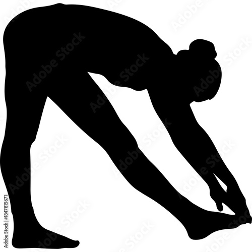 Woman stretching exercise pose with transparent background