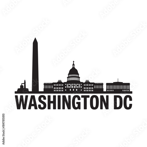 Washington dc skyline featuring the washington monument and capitol building
