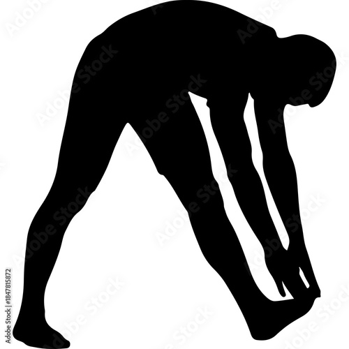 man stretching exercise with transparent background