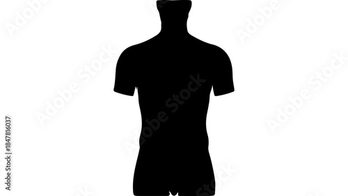 Male torso silhouette with transparent background