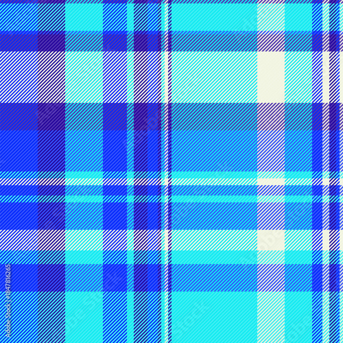 Tone textile background seamless, silky fabric check vector. Valentine texture plaid pattern tartan in bright and blue colors.