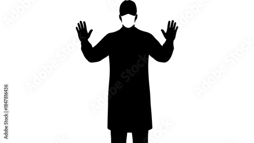 Doctor in protective gear with transparent background