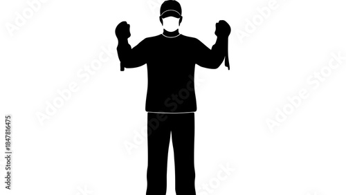 Man celebrating victory with transparent background