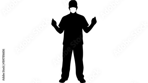 Man gesturing with hands with transparent background