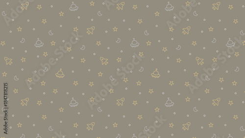 宇宙モチーフのシームレスパターンの１６：９背景　３