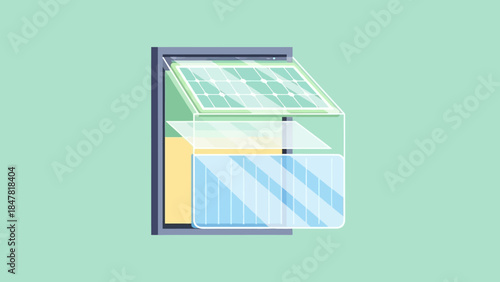 Modern sliding window with solar panel integration showcasing energy efficiency in contemporary