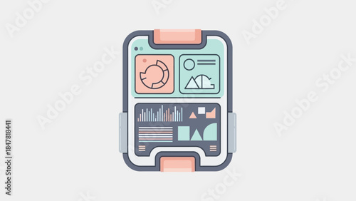 Modern smartwatch with health tracking and data visualization features for fitness enthusiasts