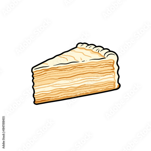 [Vector EPS]A delicious layer cake slice with creamy frosting