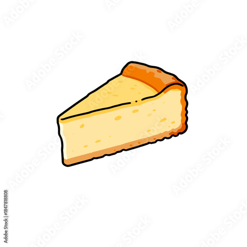 [Vector EPS]A delicious slice of creamy cheesecake with a golden crust