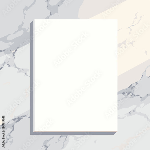[Vector EPS]White blank card placed on a marble patterned background