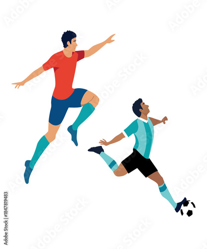 football player kicking ball vector art illustration