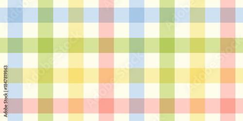 Colorful rainbow gingham checkered seamless background pattern