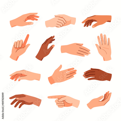 [Vector EPS]Various hand gestures showing different human expressions and actions