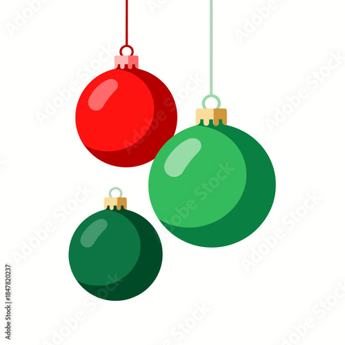[Vector EPS]Colorful Christmas baubles hanging for festive decoration