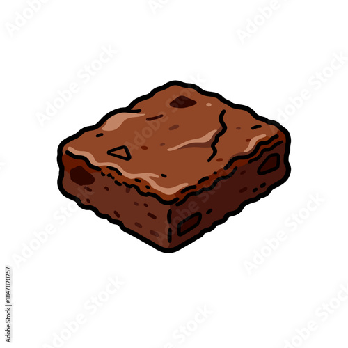 [Vector EPS]A delicious chocolate brownie with rich texture and appealing appearance