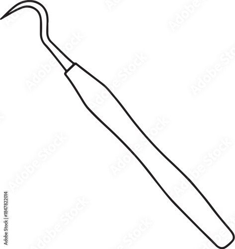 Line Art Dental Scaler Instrument Illustration.eps