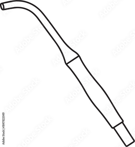 Line Art Dental Suction Saliva Ejector Illustration.eps