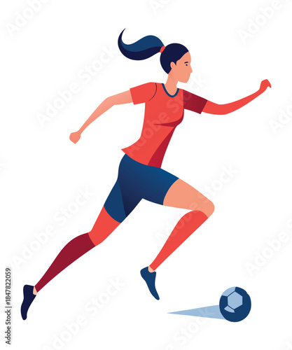 Football player playing football with water color vector art