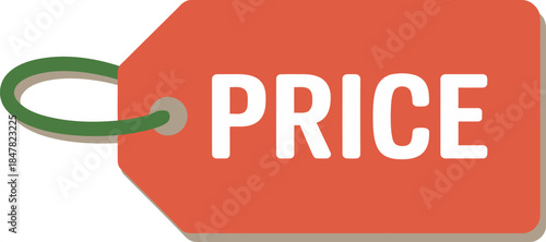 A red price tag with the word PRICE printed in white.