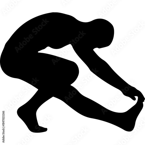 man stretching exercise with transparent background