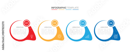 Vector Infographic design business template with icons and 4 options or steps. Can be used for process diagram, presentations, workflow layout, banner, flow chart, info graph