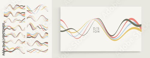 A sound wave or audio signal. An equalizer scale for recording or playback. Vector for brochure, banner, cover, postcard, flyer or presentation.