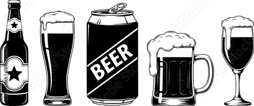 Beer Drink Beverage Vector Icon Illustration