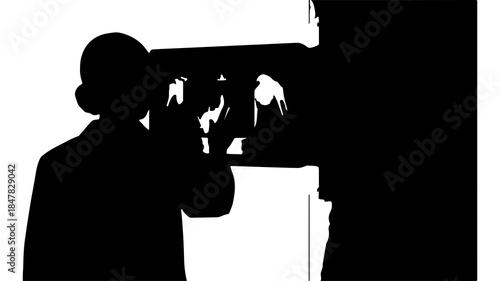 Man aiming gun with transparent background