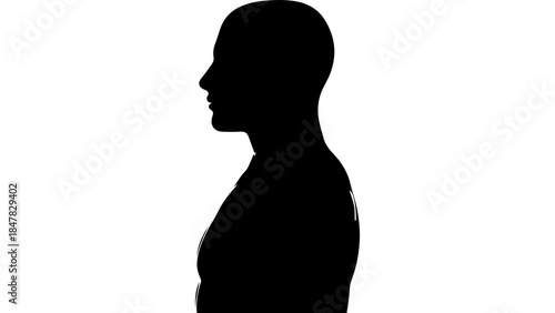 Man profile silhouette with transparent background