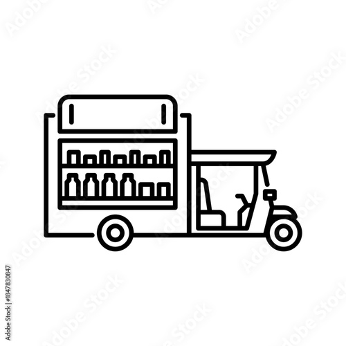 food truck outline icon. food truck illustration.