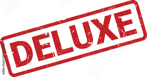 Distressed Red DELUXE Stamp on White Background Promotional, HighQuality, Product or Service Concept