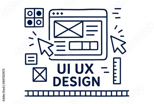 Creative ui ux design concepts with wireframe elements and icons