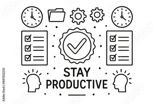 Stay productive: time management and task planning concept