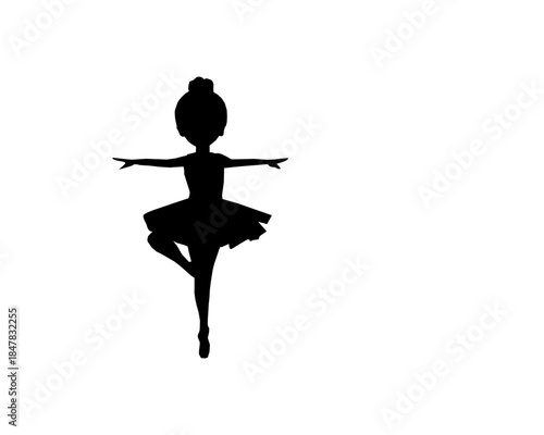 Cute Kids Ballerina Silhouettes.Vector Dance Girls Collection. Ballet Girl Silhouette Set. Little Ballerina Vector Silhouettes. Children Ballet Dance Silhouettes. kids ballerina silhouette.
